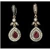 Image 2 : SILVER 8.68ctw Red Crystal and Cubic Zirconia Jewelry Suite