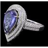Image 2 : 14KT Two-Tone Gold 4.05ct Tanzanite and Diamond Ring