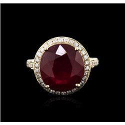 14KT Yellow Gold 8.59ct Ruby and Diamond Ring