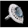 Image 2 : 14KT White Gold 14.73ct Topaz and Diamond Ring