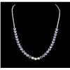Image 1 : 14KT White Gold 12.74ctw Tanzanite and Diamond Necklace
