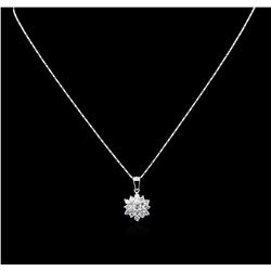 14KT White Gold 1.20ctw Diamond Pendant With Chain