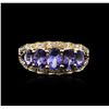 Image 1 : 14KT Yellow Gold 2.22ctw Tanzanite and Diamond Ring
