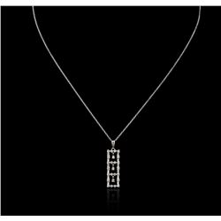 18KT White Gold 0.80ctw Diamond Pendant With Chain