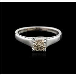 14KT White Gold 0.75ct Round Cut Fancy Brown Diamond Solitaire Ring