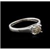 Image 2 : 14KT White Gold 0.75ct Round Cut Fancy Brown Diamond Solitaire Ring