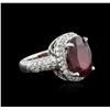 Image 2 : 14KT White Gold 7.90ct Ruby and Diamond Ring