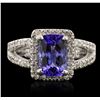 Image 1 : 14KT White Gold 1.85ct Tanzanite and Diamond Ring