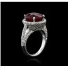 Image 3 : 18KT White Gold 6.45ct Ruby and Diamond Ring