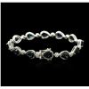 Image 2 : 14KT White Gold 16.50ctw Sapphire and Diamond Bracelet