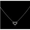 Image 2 : 14KT White Gold 0.85ctw Diamond Heart Pendant With Chain
