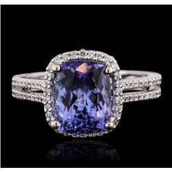 18KT White Gold 3.41ct Tanzanite and Diamond Ring