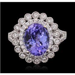 18KT White Gold 3.95ct Tanzanite and Diamond Ring