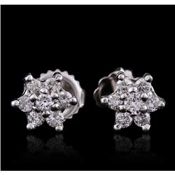 14KT White Gold 0.60ctw Diamond Earrings