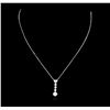 Image 1 : 14-18KT White Gold 1.09ctw Diamond Pendant With Chain