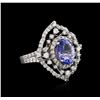 Image 2 : 14KT White Gold 2.84ct Tanzanite and Diamond Ring