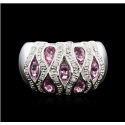 14KT White Gold 1.40ctw Pink Tourmaline and Diamond Ring