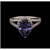 Image 1 : 2.57ct Tanzanite and Diamond Ring - 14KT White Gold
