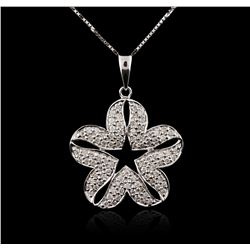 18KT White Gold 0.59ctw Diamond Pendant With Chain