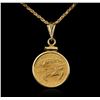 Image 1 : 14KT Yellow Gold American Eagle Coin Pendant With Chain