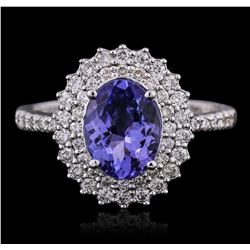 14KT White Gold 1.61ct Tanzanite and Diamond Ring