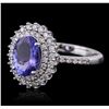 Image 2 : 14KT White Gold 1.61ct Tanzanite and Diamond Ring