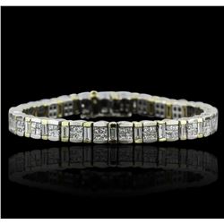 18KT White and Yellow Gold 8.15ctw Diamond Bracelet