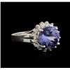 Image 2 : 14KT White Gold 4.76ct Tanzanite and Diamond Ring