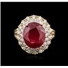 Image 1 : 14KT Yellow Gold 6.72ct Ruby and Diamond Ring