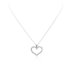 14KT White Gold 1.17ctw Diamond Heart Pendant With Chain