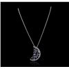 Image 2 : 14KT White Gold 4.62ctw Sapphire and Diamond Pendant With Chain