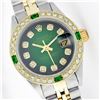 Image 1 : Ladies Rolex Two-Tone Diamond and Emerald DateJust Wristwatch