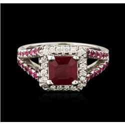 14KT White Gold 2.21ctw Ruby and Diamond Ring