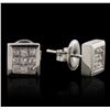 Image 2 : 14KT White Gold 0.64ctw Diamond Stud Earrings