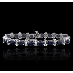 14KT White Gold 16.38ctw Sapphire and Diamond Bracelet