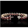 Image 3 : 14KT Yellow Gold 18.27ctw Ruby and Diamond Bracelet