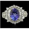 Image 1 : 14KT Two-Tone Gold 3.15ct Tanzanite and Diamond Ring