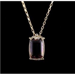 14KT Yellow Gold 73.39ct Ametrine & Diamond Pendant with Chain