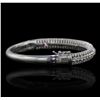 Image 2 : 14KT White Gold 4.80ctw Diamond Bangle Bracelet
