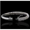 Image 3 : 14KT White Gold 4.80ctw Diamond Bangle Bracelet
