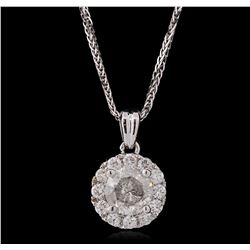 14KT White Gold 0.97ctw Diamond Pendant With Chain