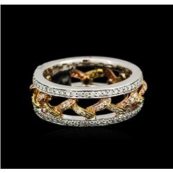 18KT Tri-Color Gold 0.78ctw Diamond Ring