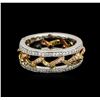 Image 1 : 18KT Tri-Color Gold 0.78ctw Diamond Ring