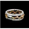 Image 2 : 18KT Tri-Color Gold 0.78ctw Diamond Ring