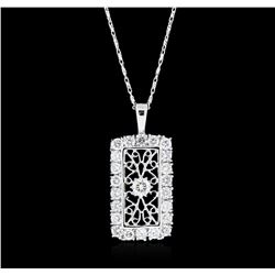 14KT White Gold 1.05ctw Diamond Pendant With Chain