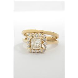 14KT Yellow Gold 0.91ct Diamond Wedding Set