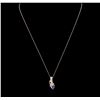 Image 1 : 14KT Rose Gold 1.05ct Tanzanite and Diamond Pendant With Chain