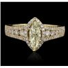 Image 1 : 14KT Yellow Gold 1.48ct GIA Certified Diamond Unity Ring