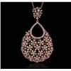 Image 2 : 14KT Rose Gold 2.36ctw Diamond Pendant With Chain