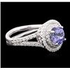 Image 2 : 14KT White Gold 1.43ct Tanzanite and Diamond Ring